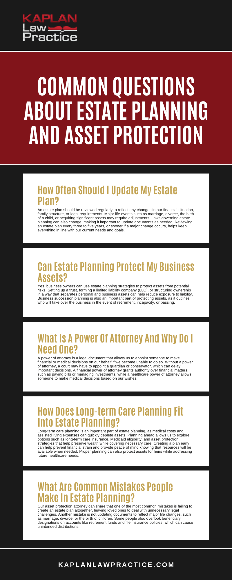 Common Questions About Estate Planning And Asset Protection Infographic